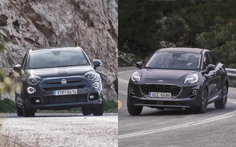 Δοκιμή: Fiat 500X Sport ή Ford Puma Hybrid;