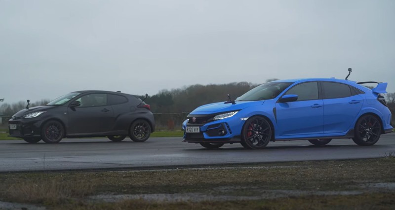 Drag Race: Honda Civic Type-R Vs Toyota Yaris GR (video)