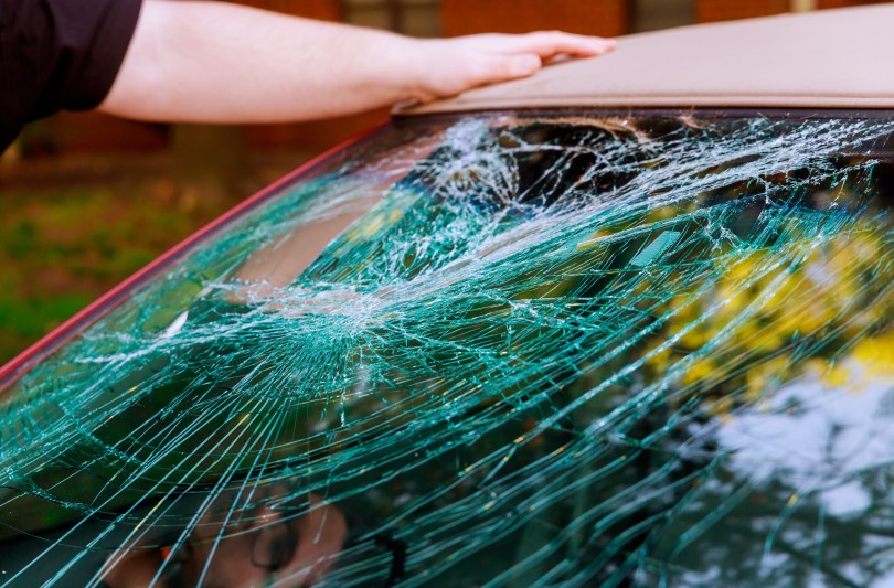 broken car glass