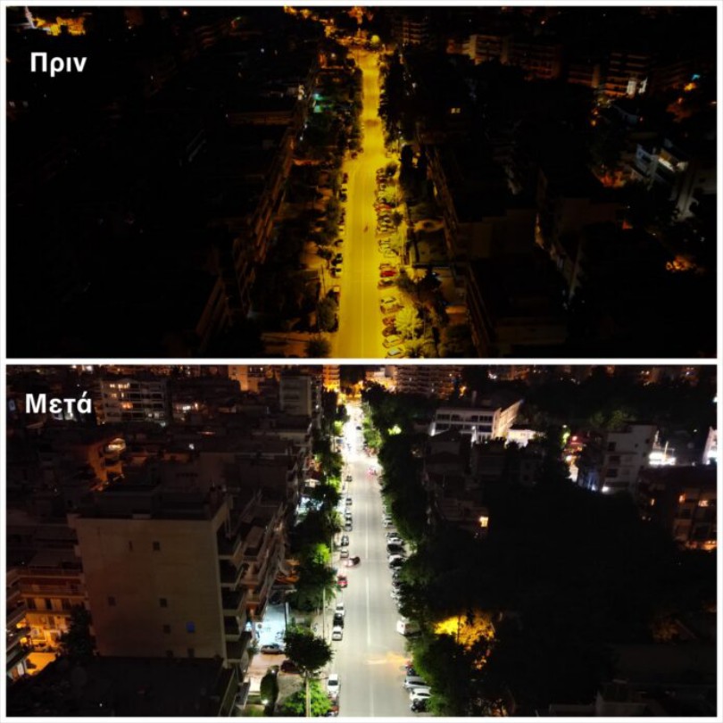 Thessaloniki LED lights 2 before after