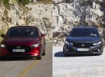 Δοκιμή Mazda3 και Honda Civic: Ατμόσφαιρα ή turbo;