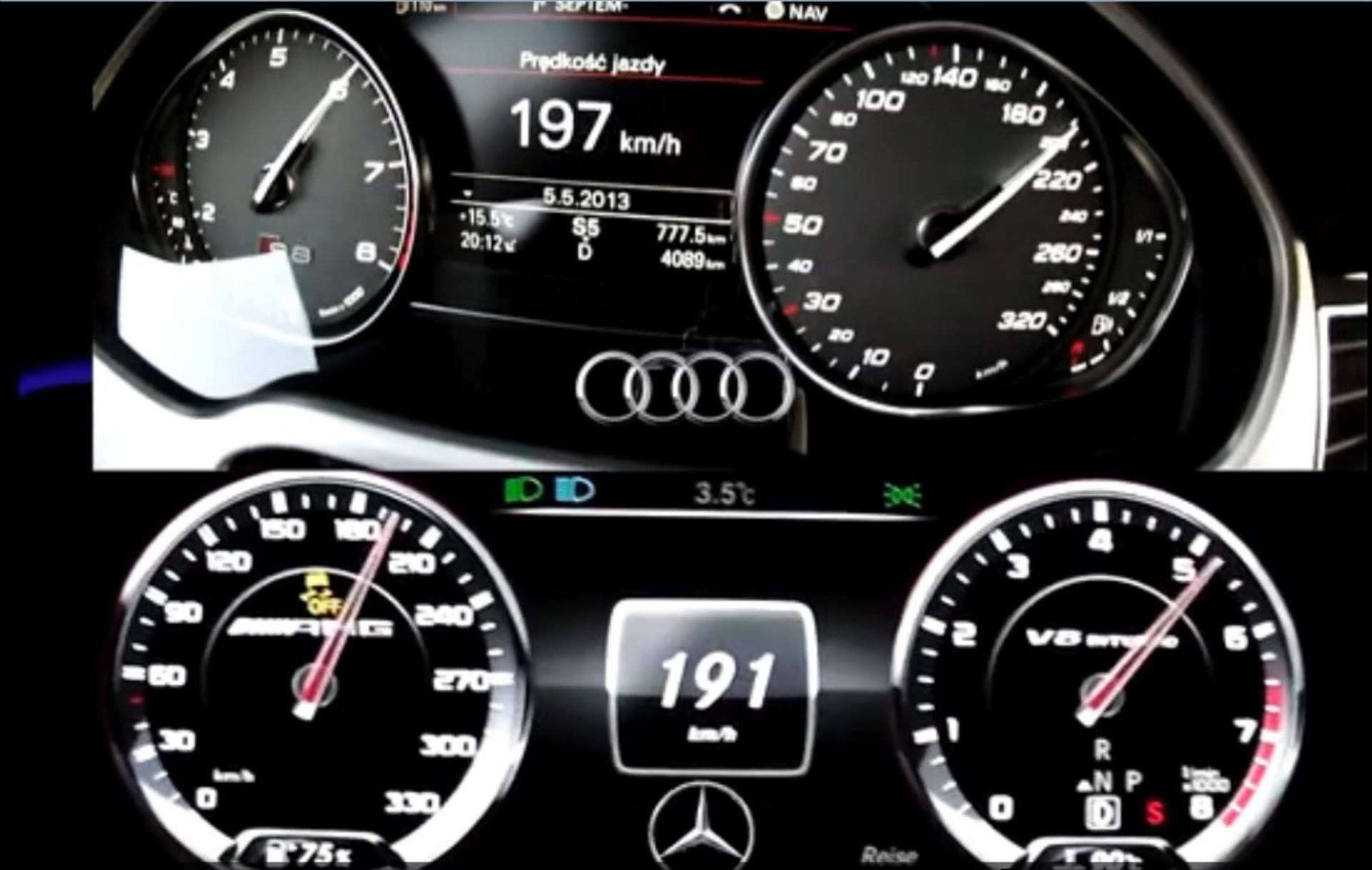 Video: S8 εναντίον S 63 AMG 4Matic
