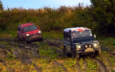 Fiat Panda Cross vs Land Rover Defender (video)