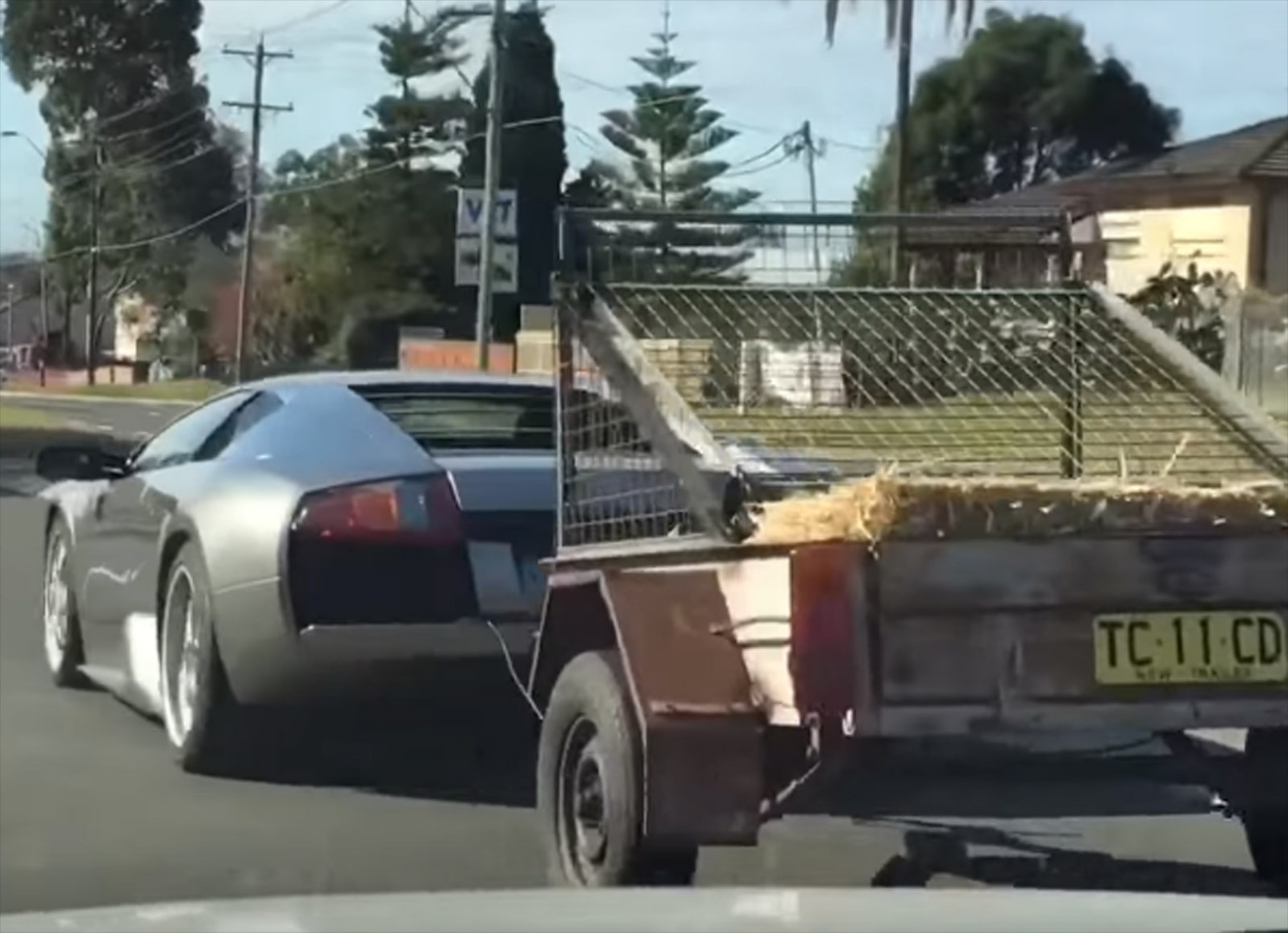 Supercar με τρέιλερ γεμάτο… κατσικάκια (video)