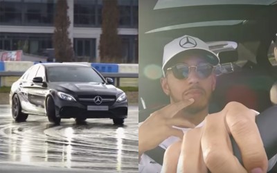 O Hamilton ντριφτάρει χαλαρός με την C 63 AMG (vid)