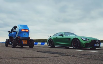 Κόντρα Mercedes-AMG GT R με Renault Twizy (video)
