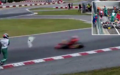 Εικόνες ντροπής: Πέταξε προφυλακτήρα σε αντίπαλό του σε αγώνα kart! [Video]