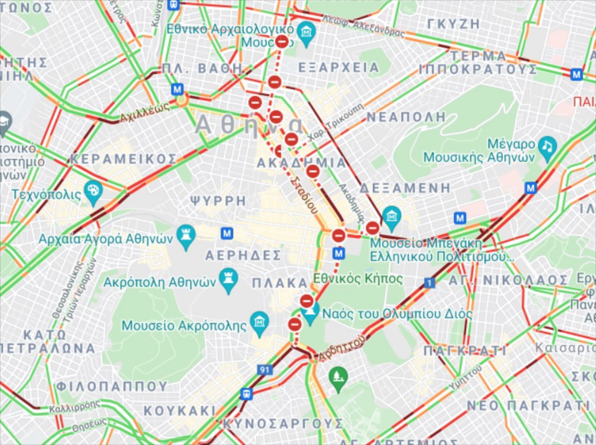 Κίνηση στους δρόμους Τώρα: Που έχει μποτιλιάρισμα. Ποιες διαδρομές να αποφύγετε