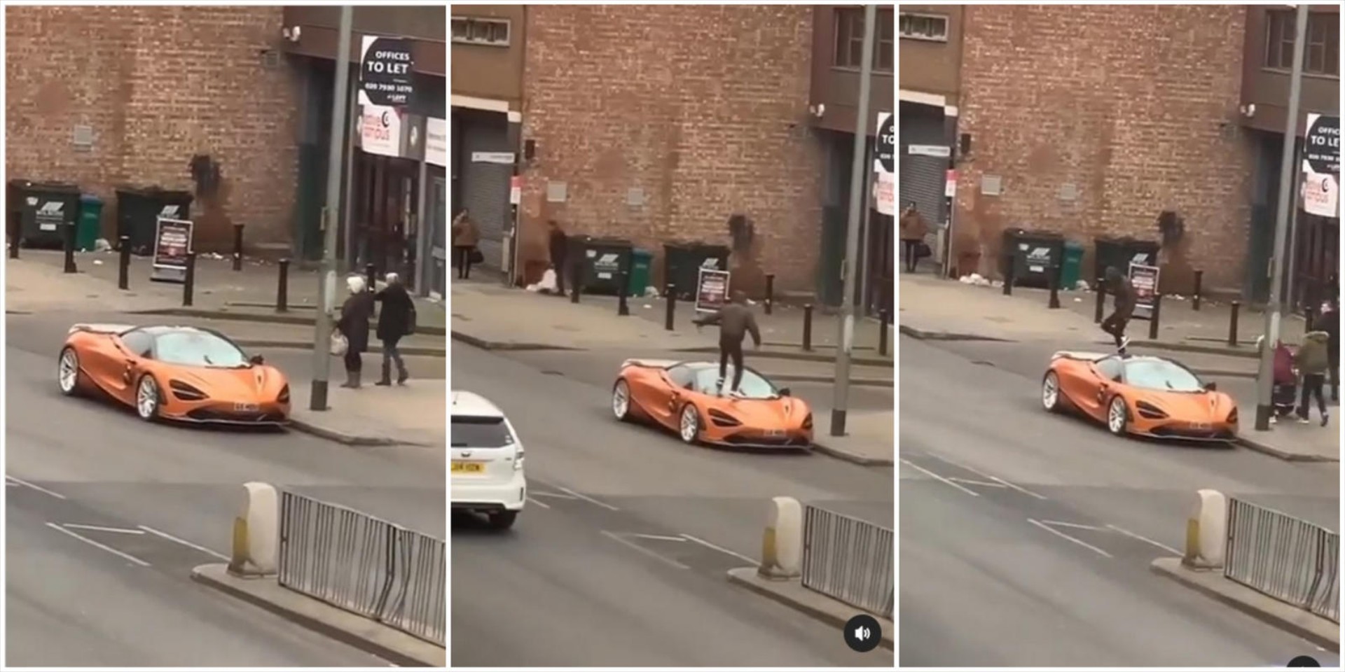 Video: Πήδηξε πάνω στη McLaren και άρχισε να την πατάει!