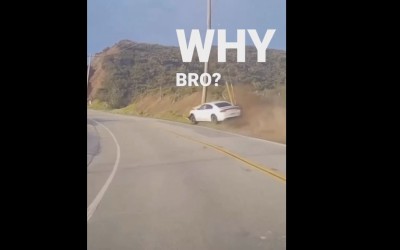 Βγήκε στο αντίθετο ρεύμα και έκοψε την κολώνα στη μέση - Δείτε το video