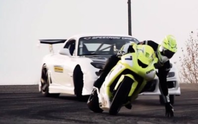 Video: Mazda RX7 vs Kawasaki ZX-10