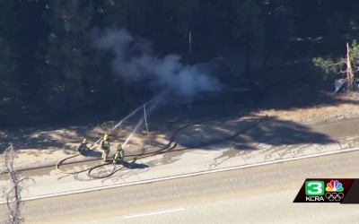 Ηλεκτρικό όχημα έπιασε φωτιά και καιγόταν για 4 ώρες – Έκλεισε ο αυτοκινητόδρομος [video]