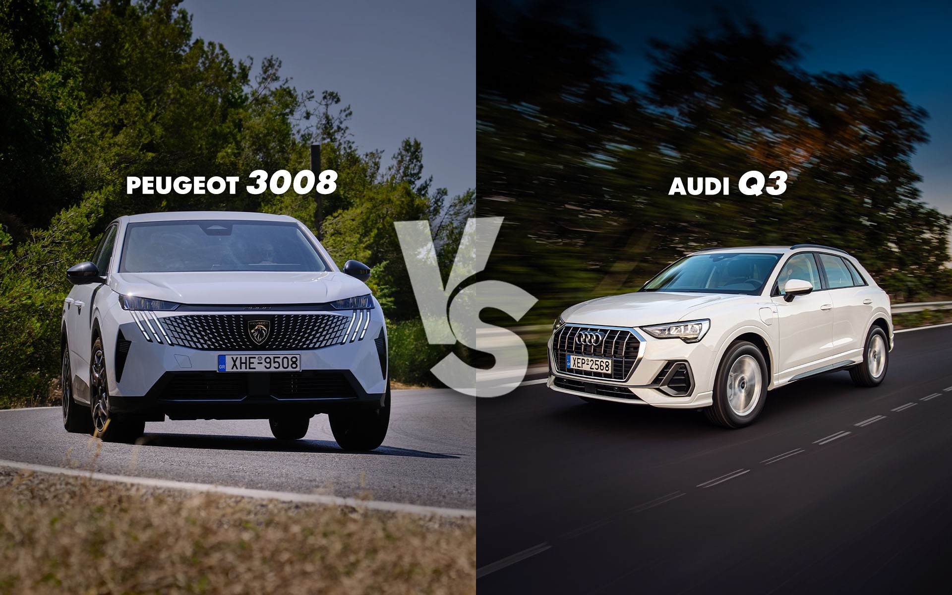 Audi Q3 vs Peugeot 3008: Οικογενειακά premium C-SUV με Hybrid καταβολές!