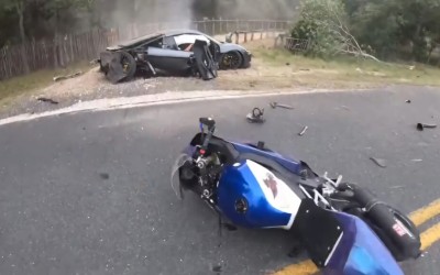 Κόντρα με άσχημο τέλος: Audi R8 τρακάρει και ρίχνει κάτω μοτοσυκλέτα που ακολουθούσε [Video]