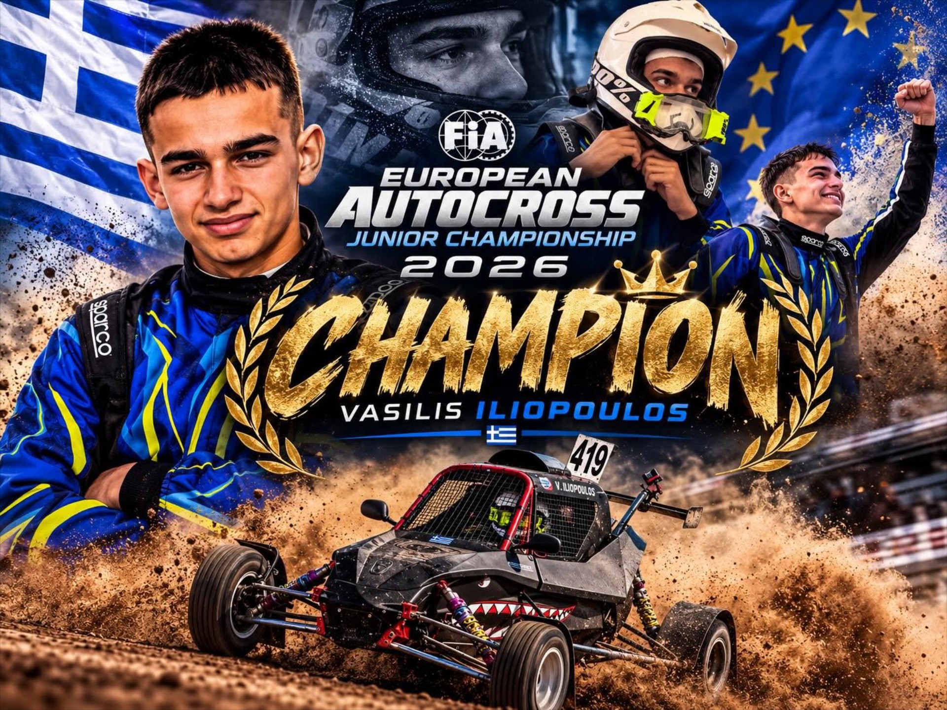 Πρωταθλητής Ευρώπης στο Autocross ο 15χρονος Έλληνας, Βασίλης Ηλιόπουλος 