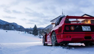 Με Ferrari F40 στα χιόνια (video)