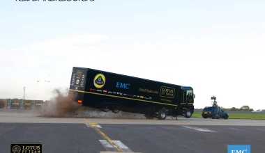 Video: Φορτηγό κάνει άλμα πάνω από μονοθέσιο