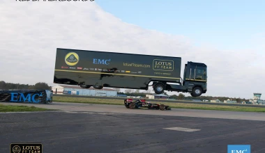 Video: Φορτηγό κάνει άλμα πάνω από μονοθέσιο