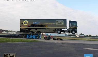 Video: Φορτηγό κάνει άλμα πάνω από μονοθέσιο