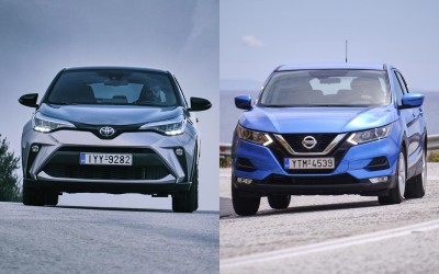 Δοκιμή: Nissan Qashqai 1.3 Turbo ή Toyota C-HR 1.8 Hybrid;