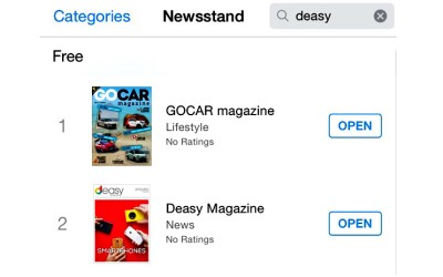 GOCAR & DEASY στην κορυφή του Newsstand!