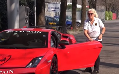 Γιαγιά με Lamborghini στην πίστα (video)