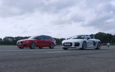 Audi RS6 Performance vs R8 Spyder (video)