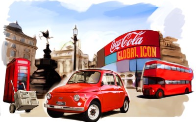 Το κλασικό Fiat 500 στο Λονδίνο