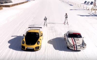 Δύο Porsche 911  πάνω στον πάγο (video)