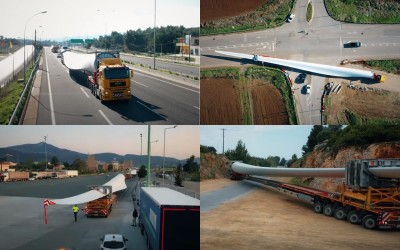 Δύσκολες μανούβρες: Έτσι μεταφέρονται οι ανεμογεννήτριες (video)