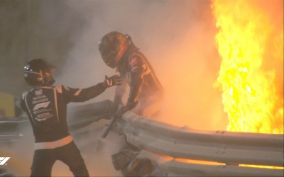 Τρόμος στο Μπαχρέιν: Ο Grosjean βγήκε ζωντανός από το φλεγόμενο και κομμένο στα δύο μονοθέσιό του (video)