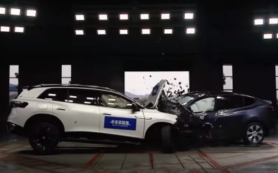 Crash test μεταξύ Tesla Model Y και VW ID.6 (Video)