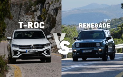 Δοκιμή B-SUV: Jeep Renegade e-Hybrid vs VW T-Roc – Ποιο διαλέγεις;