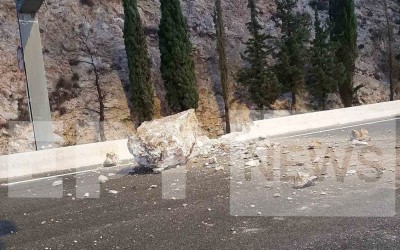 Κατολίσθηση στην Κακιά Σκάλα: Άγνωστο πότε θα αποκατασταθεί η κυκλοφορία στην εθνική οδό