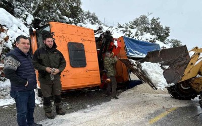 Τούμπαρε εκχιονιστικό στον Αλμυρό – Δείτε το video!