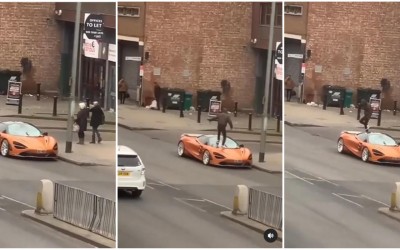Video: Πήδηξε πάνω στη McLaren και άρχισε να την πατάει!