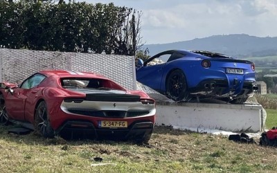 Video: Σφοδρό τρακάρισμα με δύο Ferrari μετά από... απογείωση!