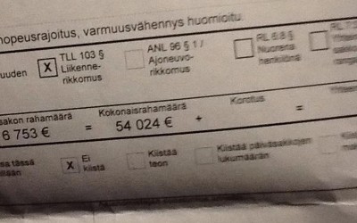 Πρόστιμο 54.024 ευρώ για υπερβολική ταχύτητα