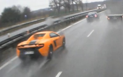 Και τα supercars… γλιστράνε στη βροχή (VIDEO)