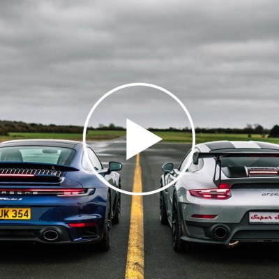Porsche Drag Race: 911 Turbo S vs GT2 RS [Video]
