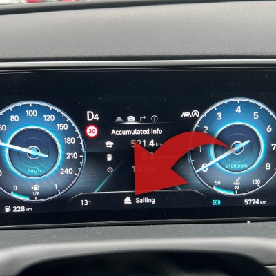 Τι σημαίνει η ένδειξη Sailing στo καντράν του Hyundai Tuscon;