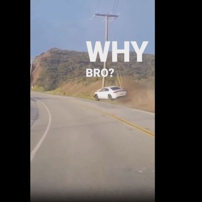 Βγήκε στο αντίθετο ρεύμα και έκοψε την κολώνα στη μέση - Δείτε το video