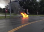 Tesla Model S on fire