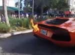 Lamborghini catch fire when valet gets carried away