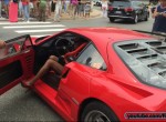 GIRL w/ high heels driving Ferrari F40!