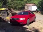 Angry dad destroys daughter's Audi